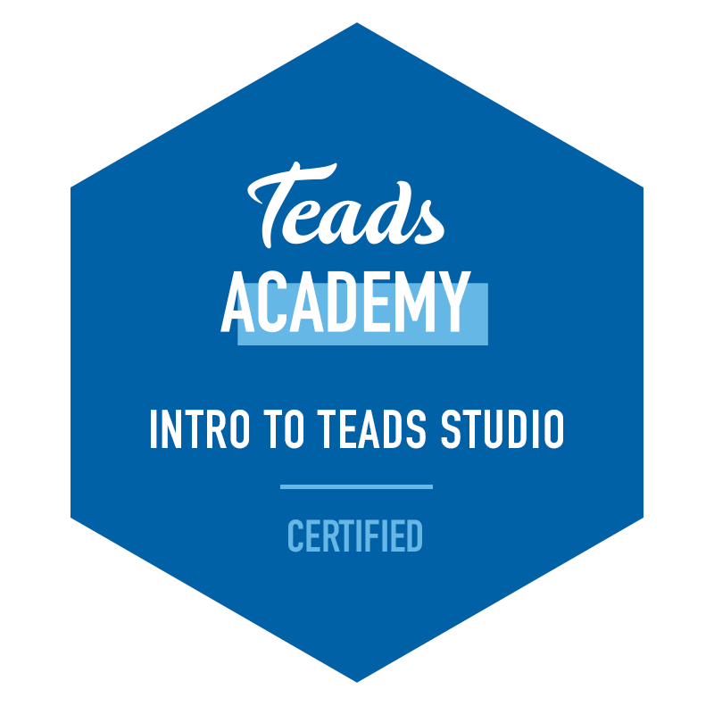 badge intro to teads studio